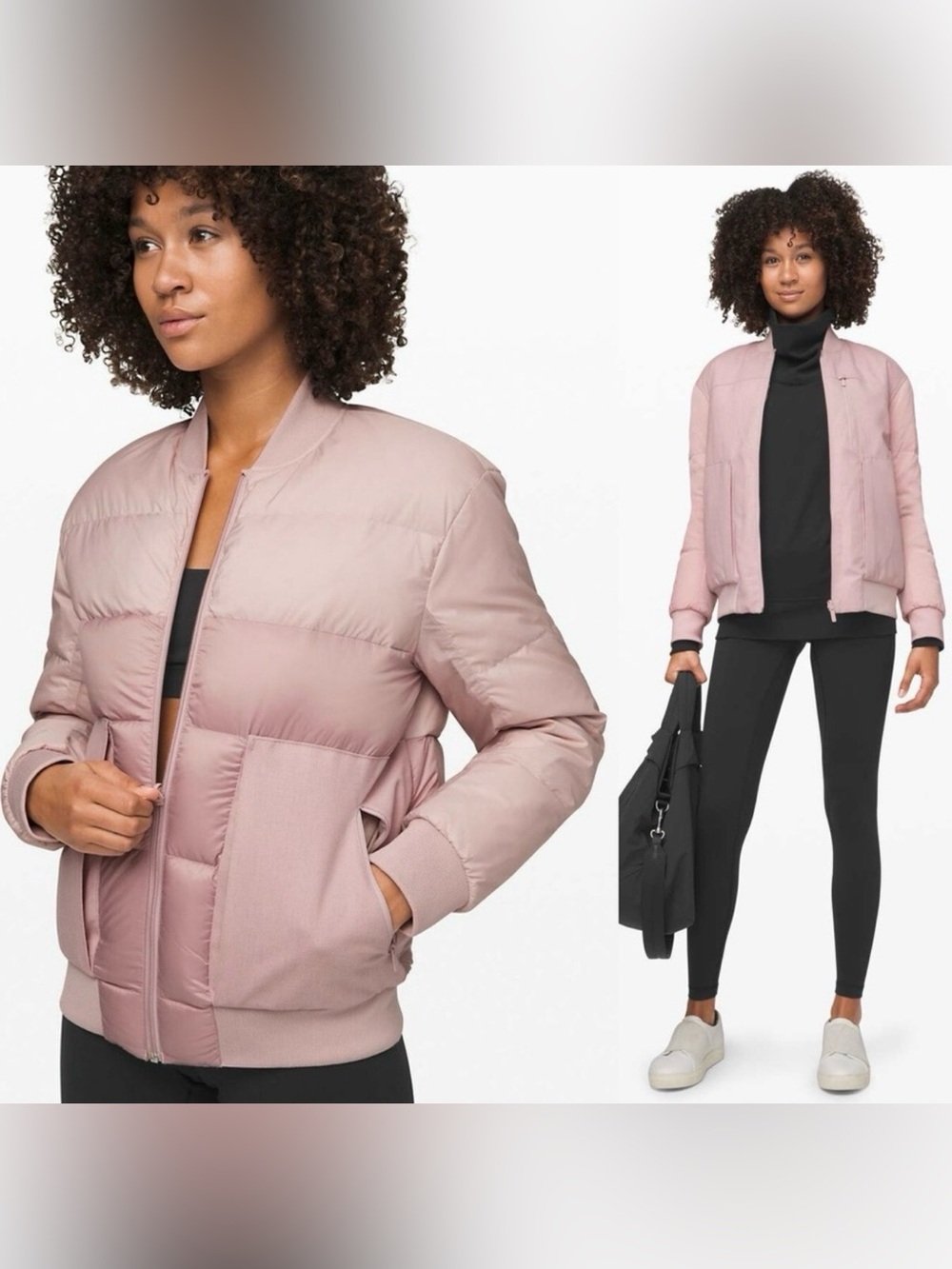 lululemon athletica Rose Dust Puffer Bomber Jacket